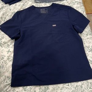 Figs navy scrub top
